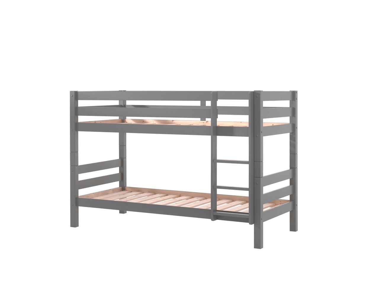 VIPACK Etagen-Hochbett Pino 140 cm Höhe, Ausf. Kiefer massiv grau lackiert