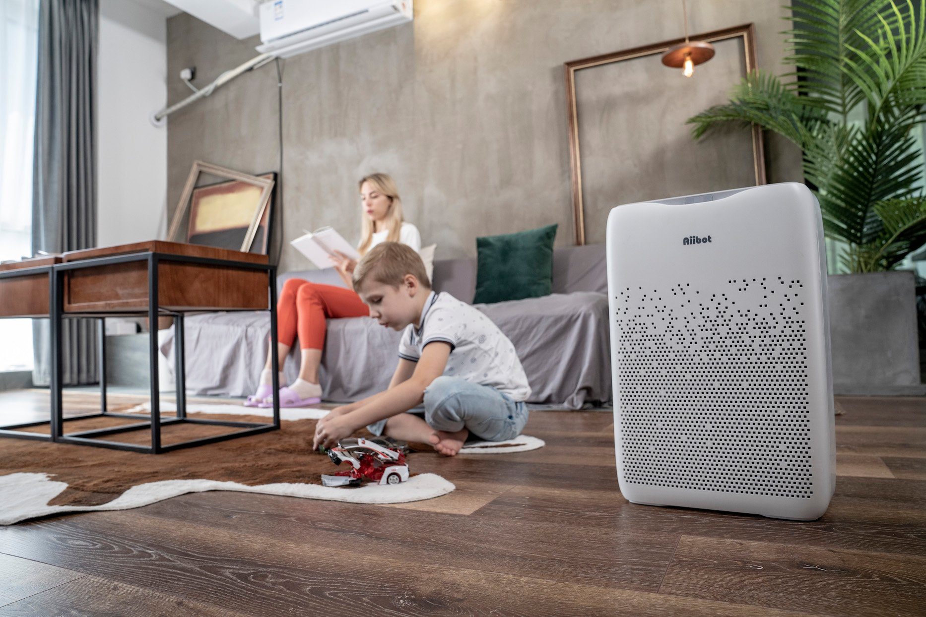 *Aiibot Luftreiniger Luftreiniger mit 5 in 1 HEPA Filter,4 Lüfterstufen,Ionisierer, für 80 m² Räume, Timer, Nachtmodus(unter 29 dB), 4 Windgeschwindigkeit