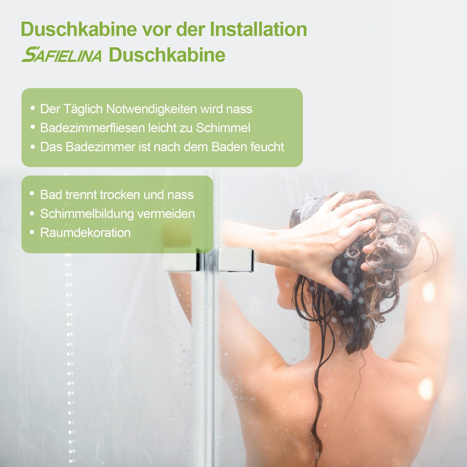 S'AFIELINA Badewannenfaltwand Badewannenabtrennung aus Glas, Spritzschutz für Badewanne,2 Stück, Sicherheitsglas, 6mm ESG Clear NANO Beschichtung ESG-Sicherheitsglas