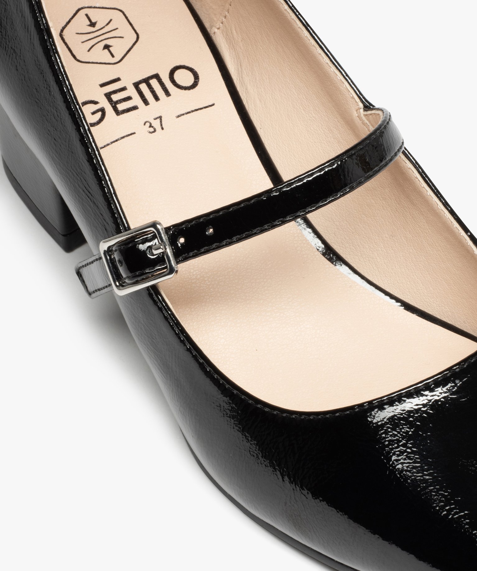 Escarpins vernis femme avec fines brides noir | GEMO