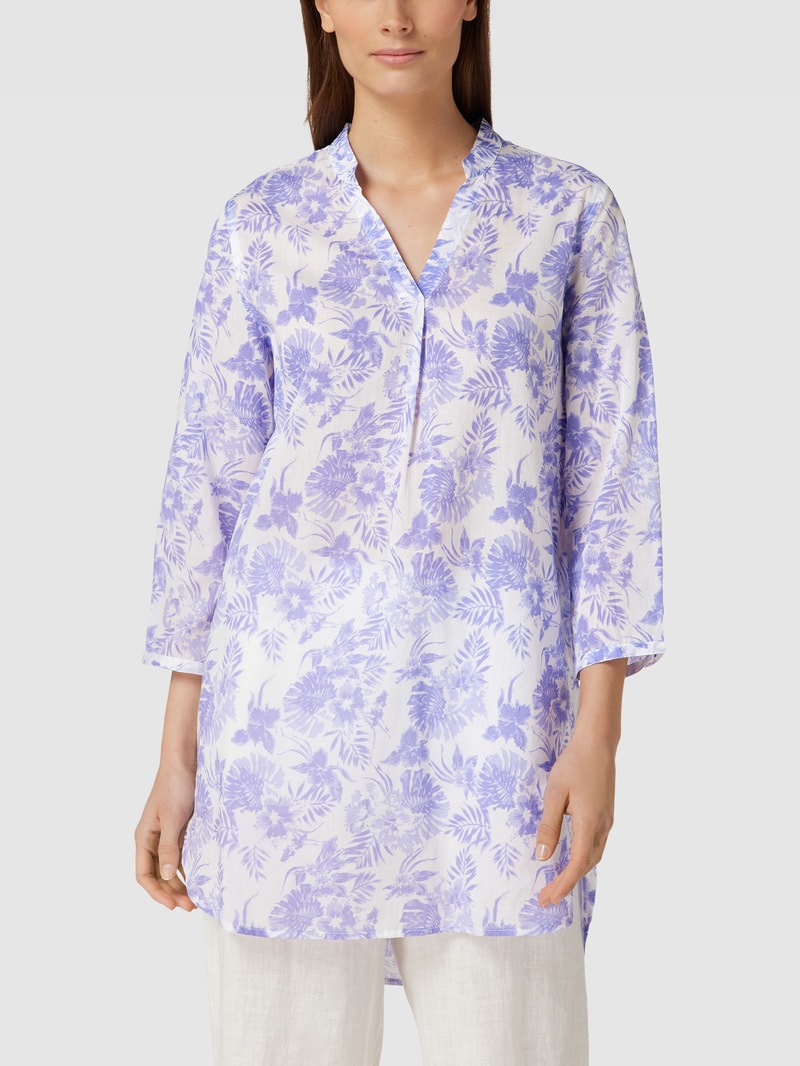 Bluse mit floralem Muster Modell 'Tunika' in lavendel