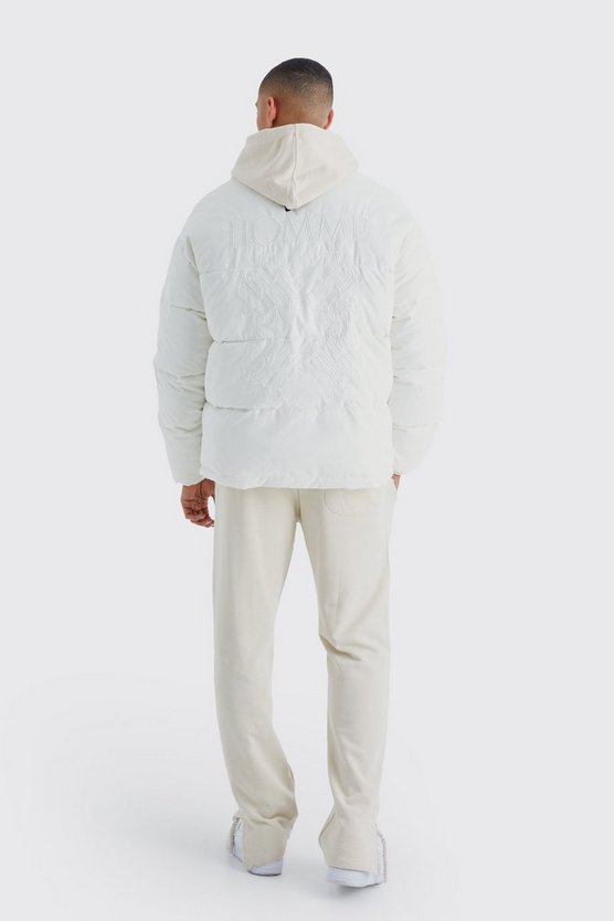 Bestickte Oversize Nylon-Steppjacke