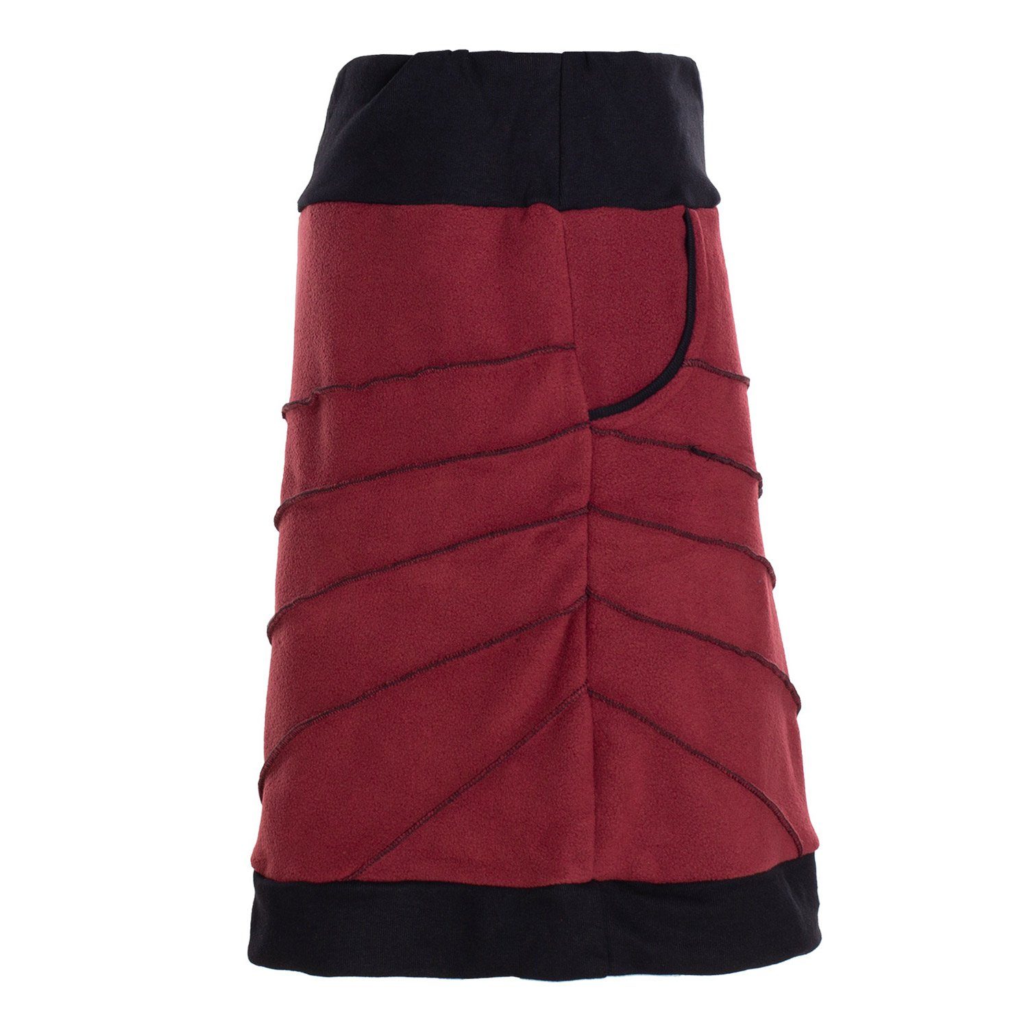 Vishes Minirock Thermorock warmer Damen Winterrock kurz Minirock aus ECO-Fleece Hippie, Goa, Retro Style