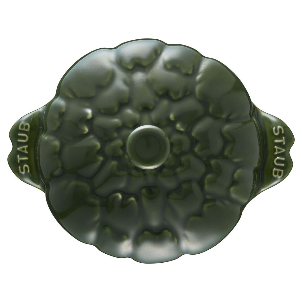 Cocotte 13 cm, Artischocke, Basilikum-Grün, Keramik