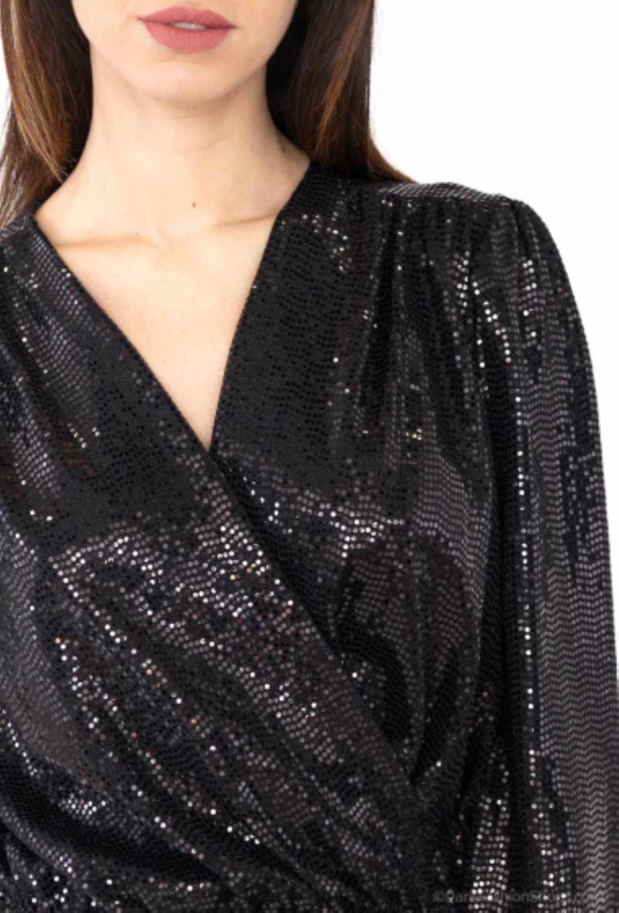 FadenWelt Paillettenkleid Damen Bodycon Kleid (Cocktail kleid) Bodycon Kleid Glitzer für Silvester und Weihnachten