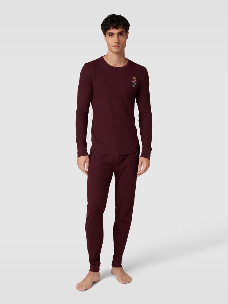 Sweatanzug mit Motiv-Stitching in bordeaux rot