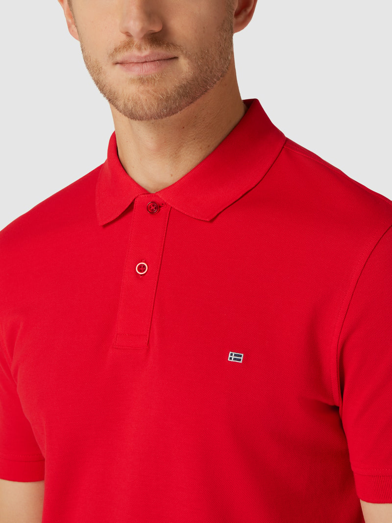 Poloshirt mit Label-Stitching in rot