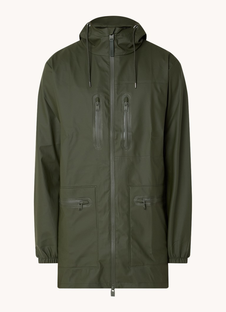 Rains Raincoat with hood and zipper pockets