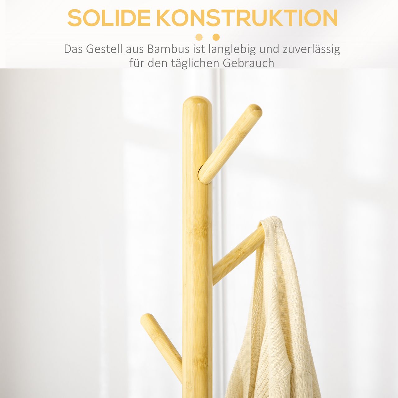 HOMCOM Garderobenständer Standgarderobe 175,6cm Kleiderständer mit 8 Haken
