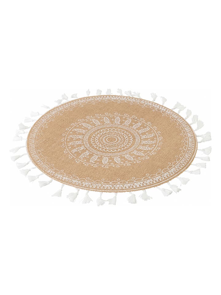 Villa d´Este 6er-Set: Tischsets in Natur/ Weiß - Ø 38 cm günstig kaufen onesize