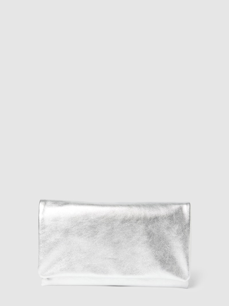 Clutch im Metallic-Look Modell 'Mimosa' in silber