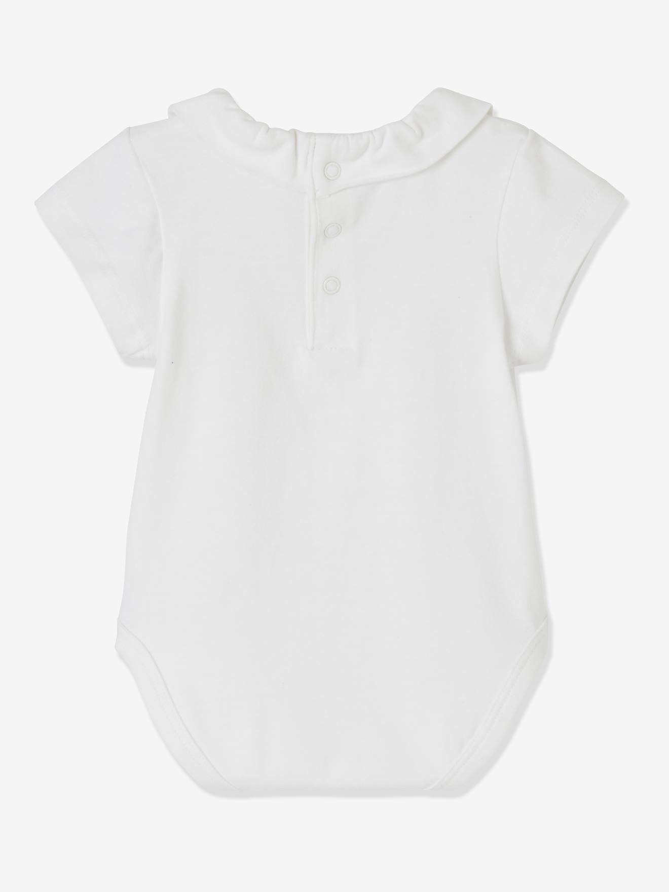 Vertbaudet 2er-Pack Baby Kurzarm-Bodys, Rüschenkragen Oeko-Tex - pack weiß