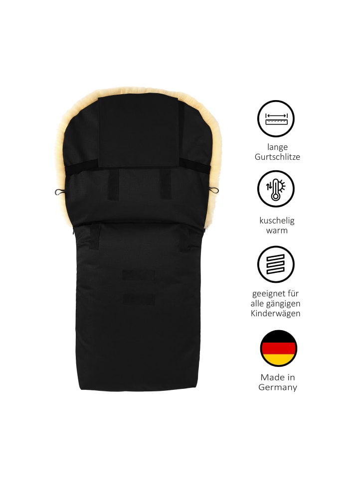 Hofbrucker Lammfell-Fußsack Putzi für Kinderwagen und Buggy in Schwarz günstig kaufen onesize