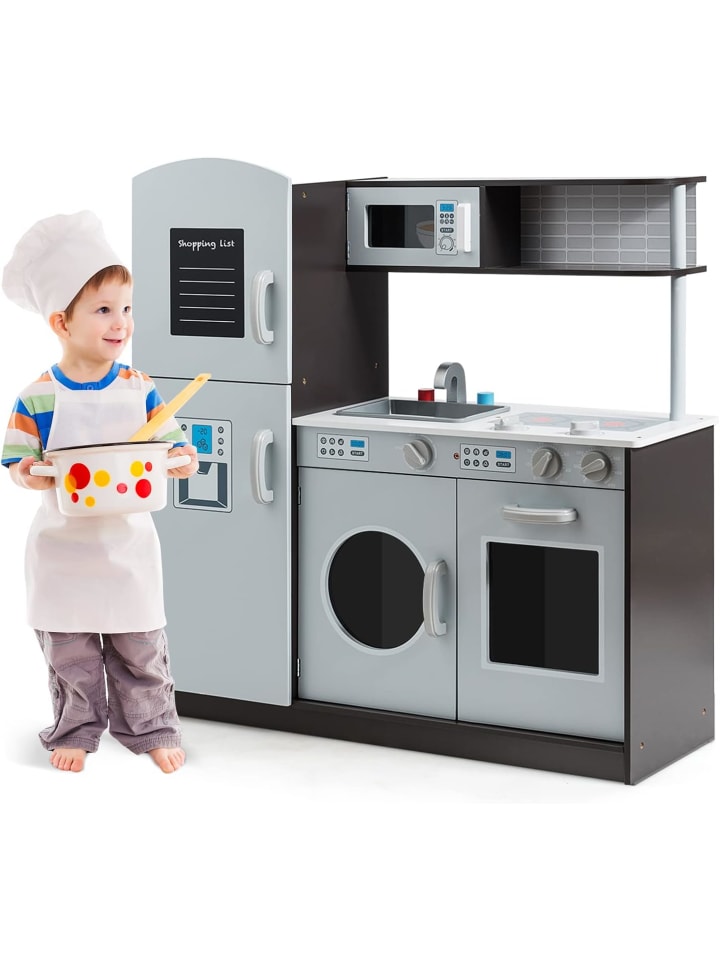 COSTWAY Spielküche ab 3 Jahren in Grau günstig kaufen 81 cm