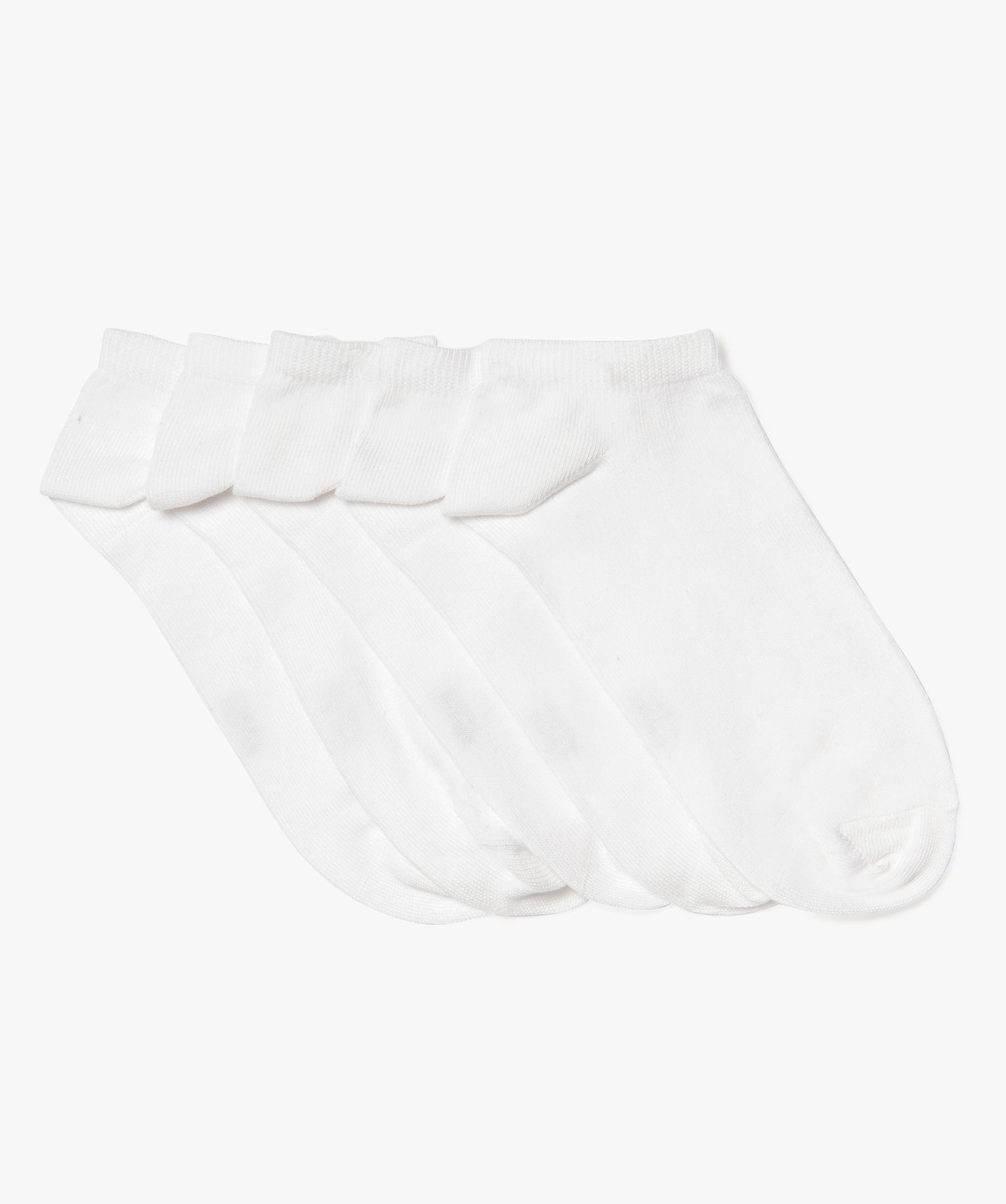 Chaussettes ultra courtes unies homme (lot de 5) blanc | GEMO