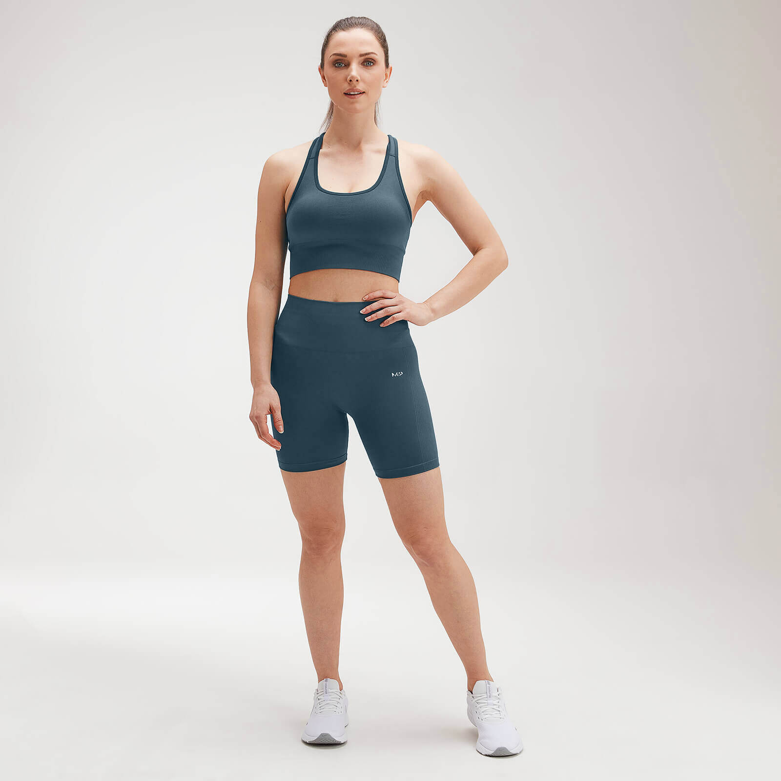 Brassière de sport à dos croisé sans coutures MP Shape Seamless Ultra pour femmes – Bleu mer