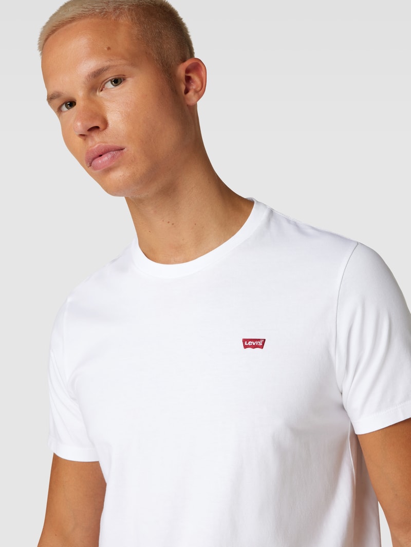 T-Shirt mit Label-Patch Modell 'ORIGINAL' in weiß