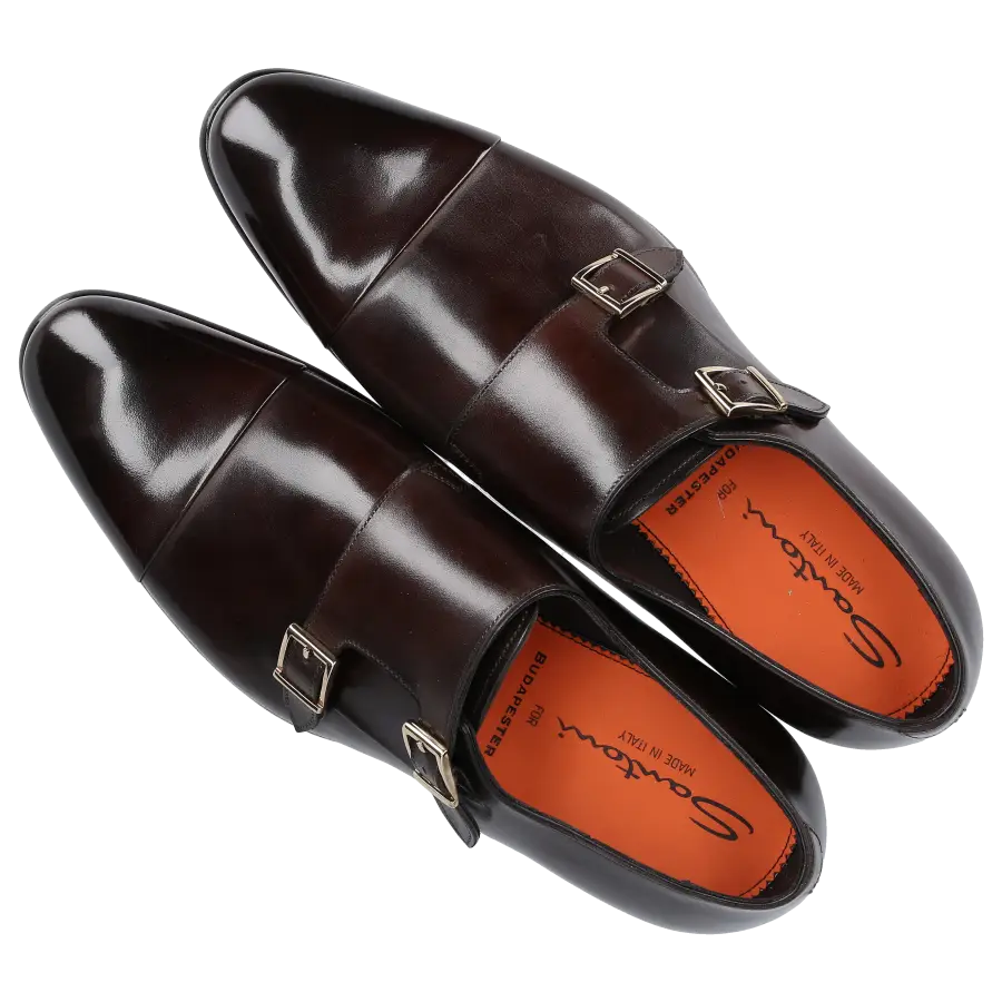 Santoni - Monk Schuhe 11652 Kalbsleder - braun