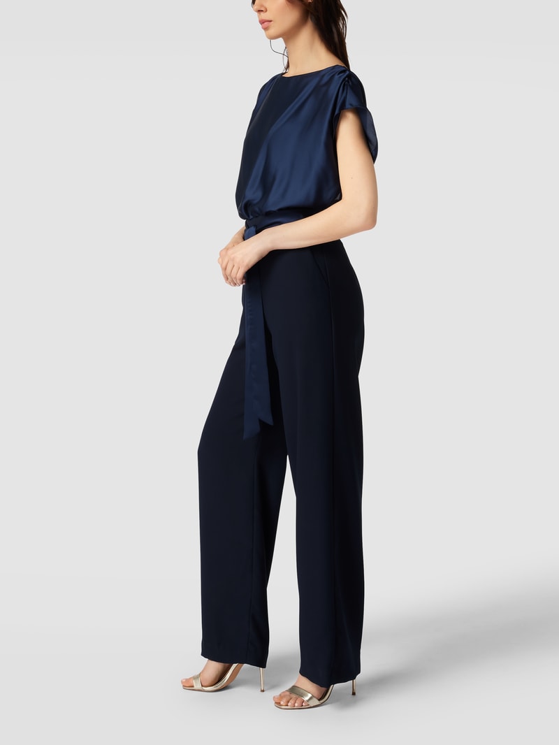 Jumpsuit mit Rundhalsausschnitt in marineblau