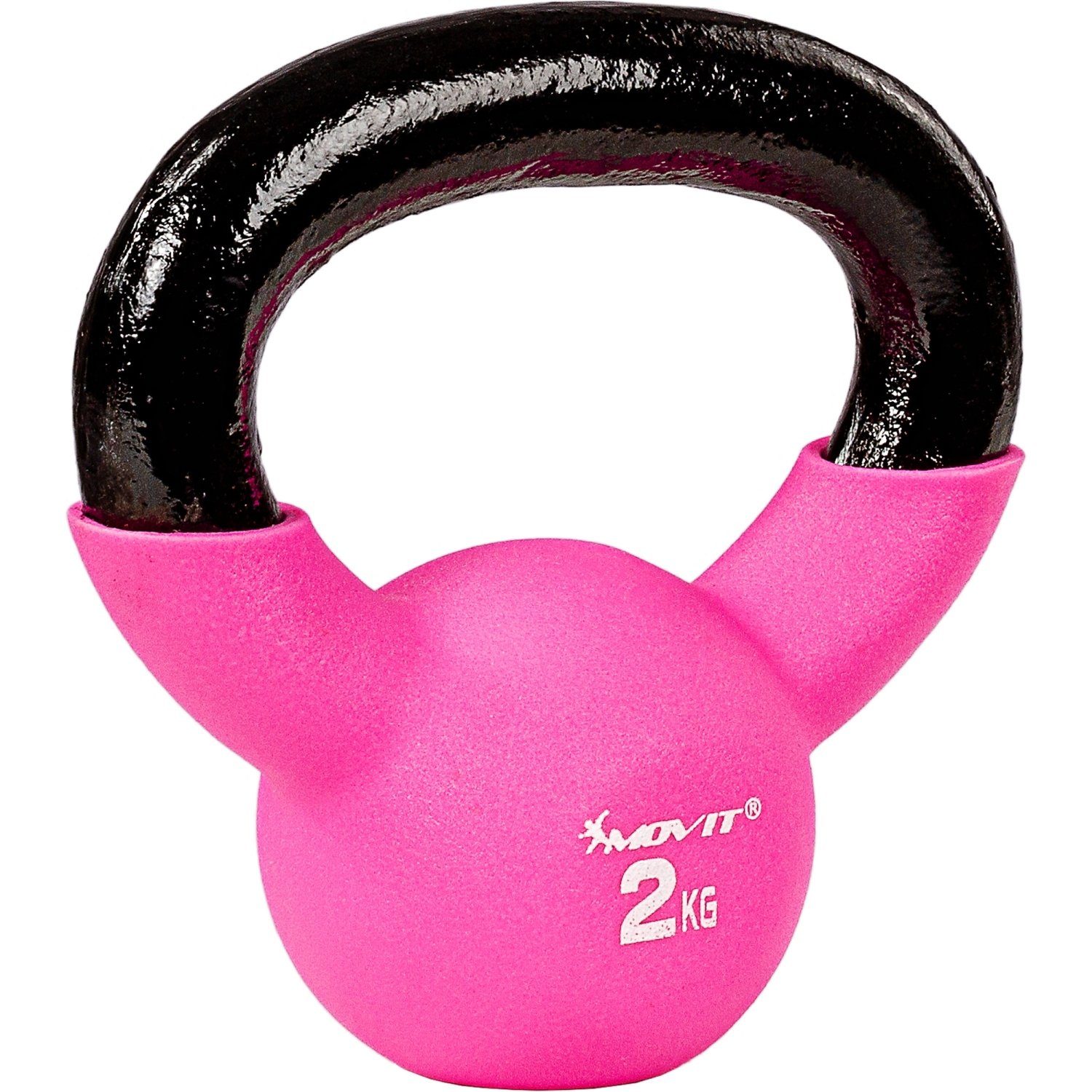 MOVIT Kettlebell Kettlebell PRO, Kugelhantel aus Gusseisen, (Schwunghantel, Trainingsgewicht), mit Neoprenbeschichtung, Kugelgewicht, 12 Farbvarianten: 2 bis 24 kg