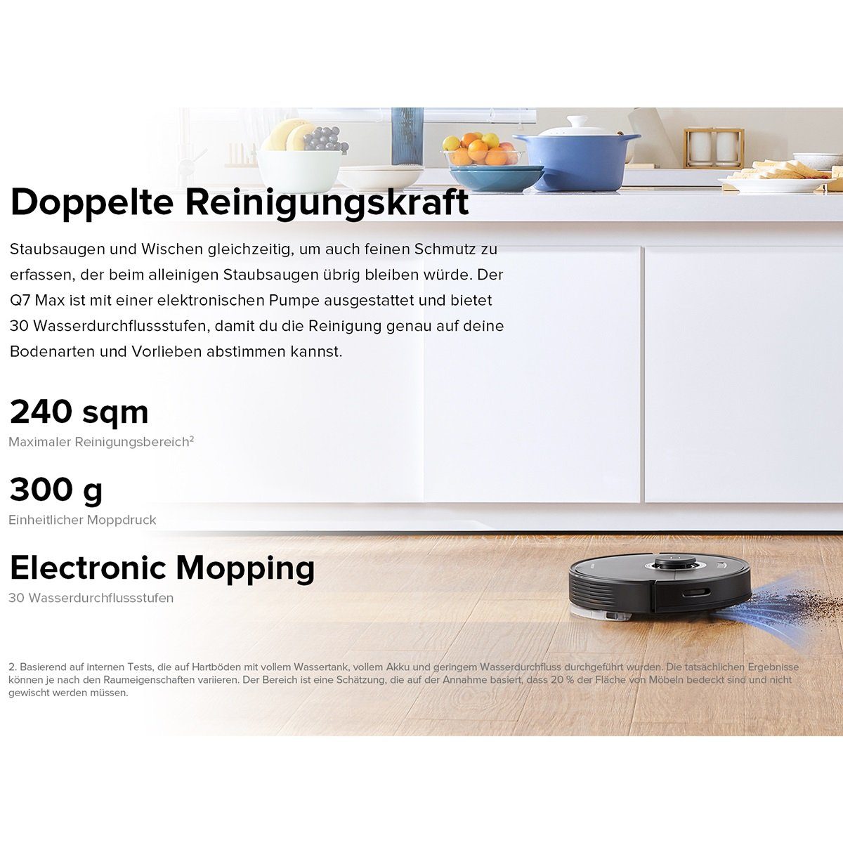 Roborock Saugroboter Q7 Max, 58,00 W, 4200Pa, 4 Karten Speichern, Teppichboden reinigen, Wischfunktion, 3D-Map, Kindersicherung, App-Steuerung (VS S5 Max, S7, Q8 Max)