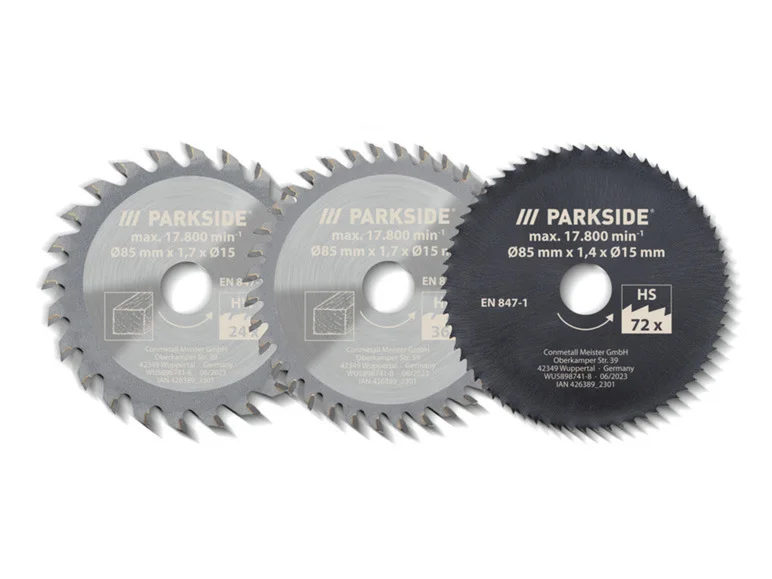 PARKSIDE® Scie circulaire + bateria + carregador + lames de scie