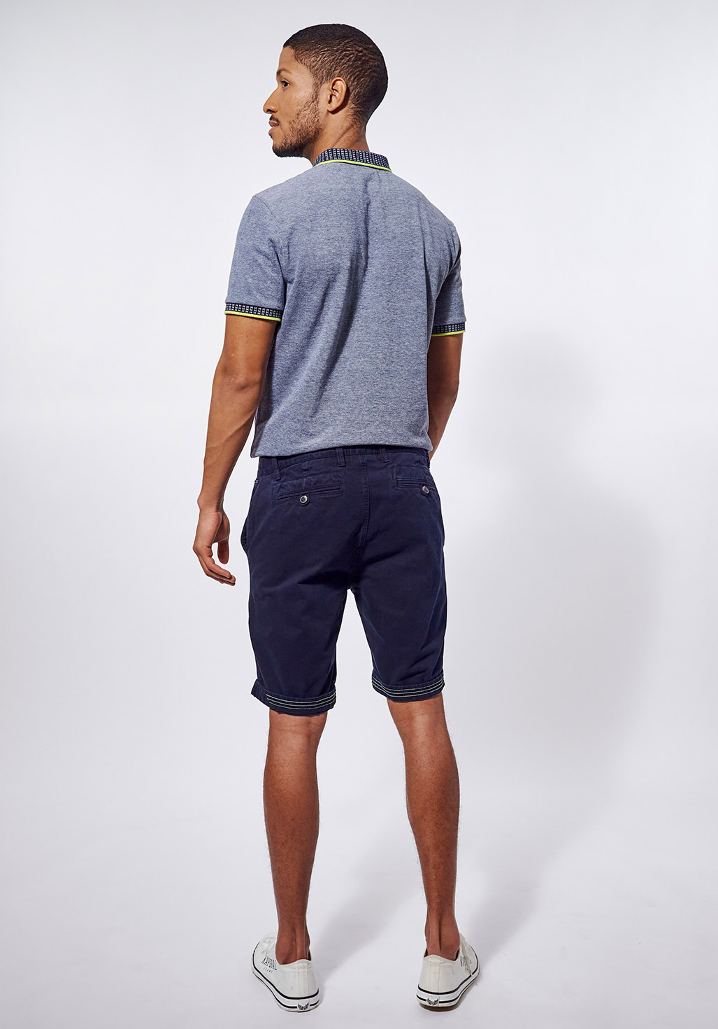 SABER  Short régular bleu Homme en 100% coton