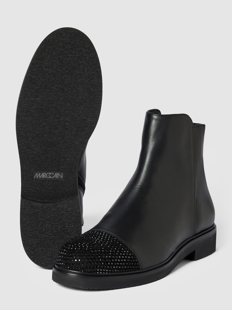 Stiefeletten mit Strasssteinbesatz in schwarz