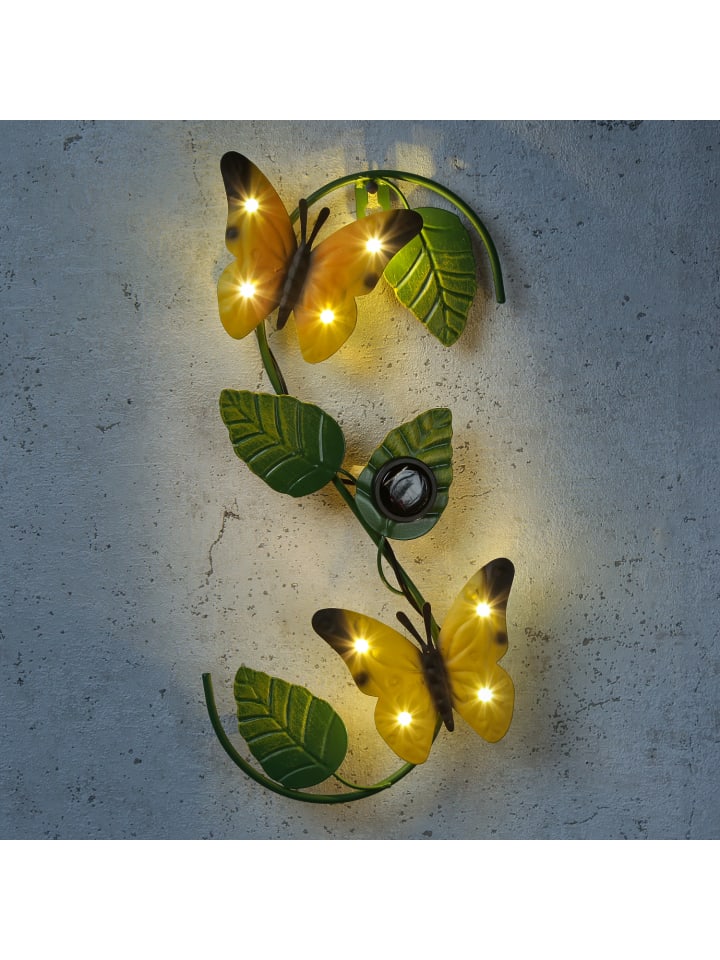 MARELIDA LED Solar Wanddeko mit Schmetterlingen für Hauswand H: 30cm in grün, gelb günstig kaufen onesize