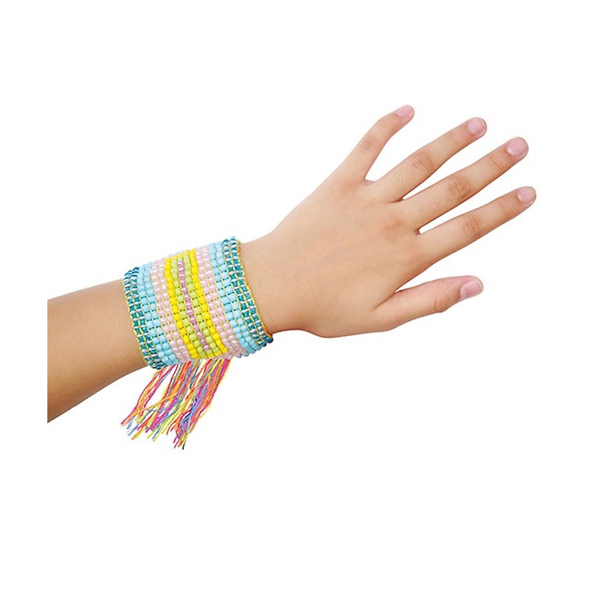 Armbandset Webstuhl mit Garn und Perlen