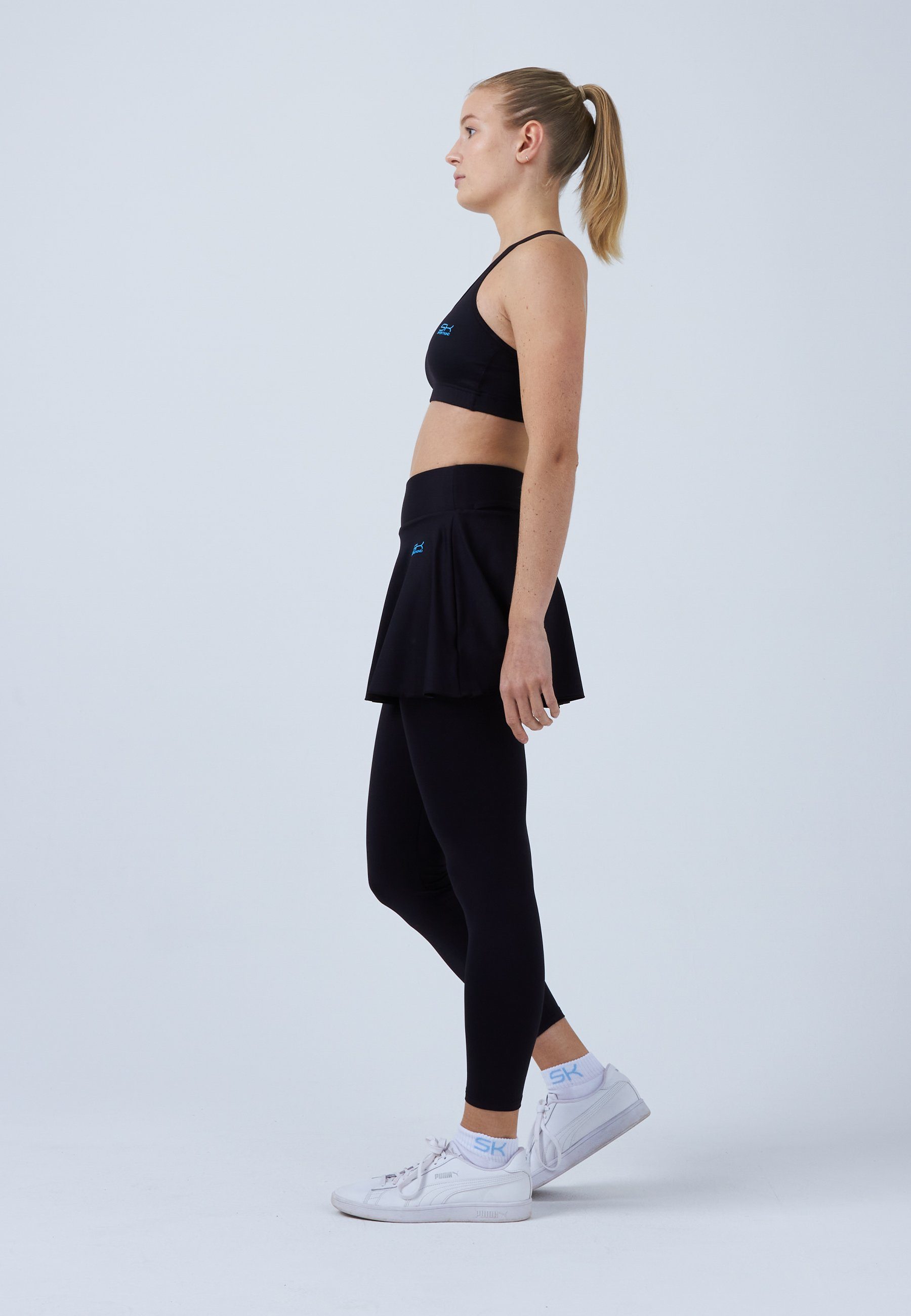 SPORTKIND Tennisrock Advantage 2-in-1 Tennis Skapri Rock mit Leggings Mädchen & Damen schwarz