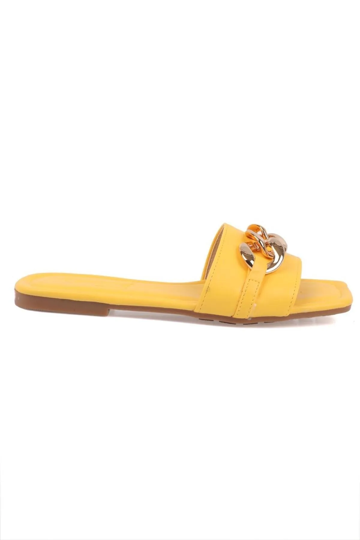Capone Outfitters  Capone Single Band Chain Gelbe Damenhausschuhe