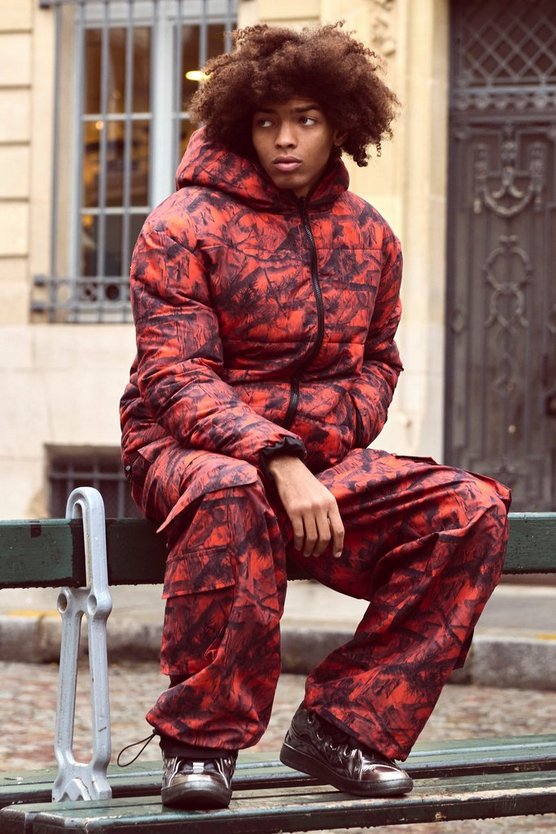 Wendbare Camouflage Steppjacke