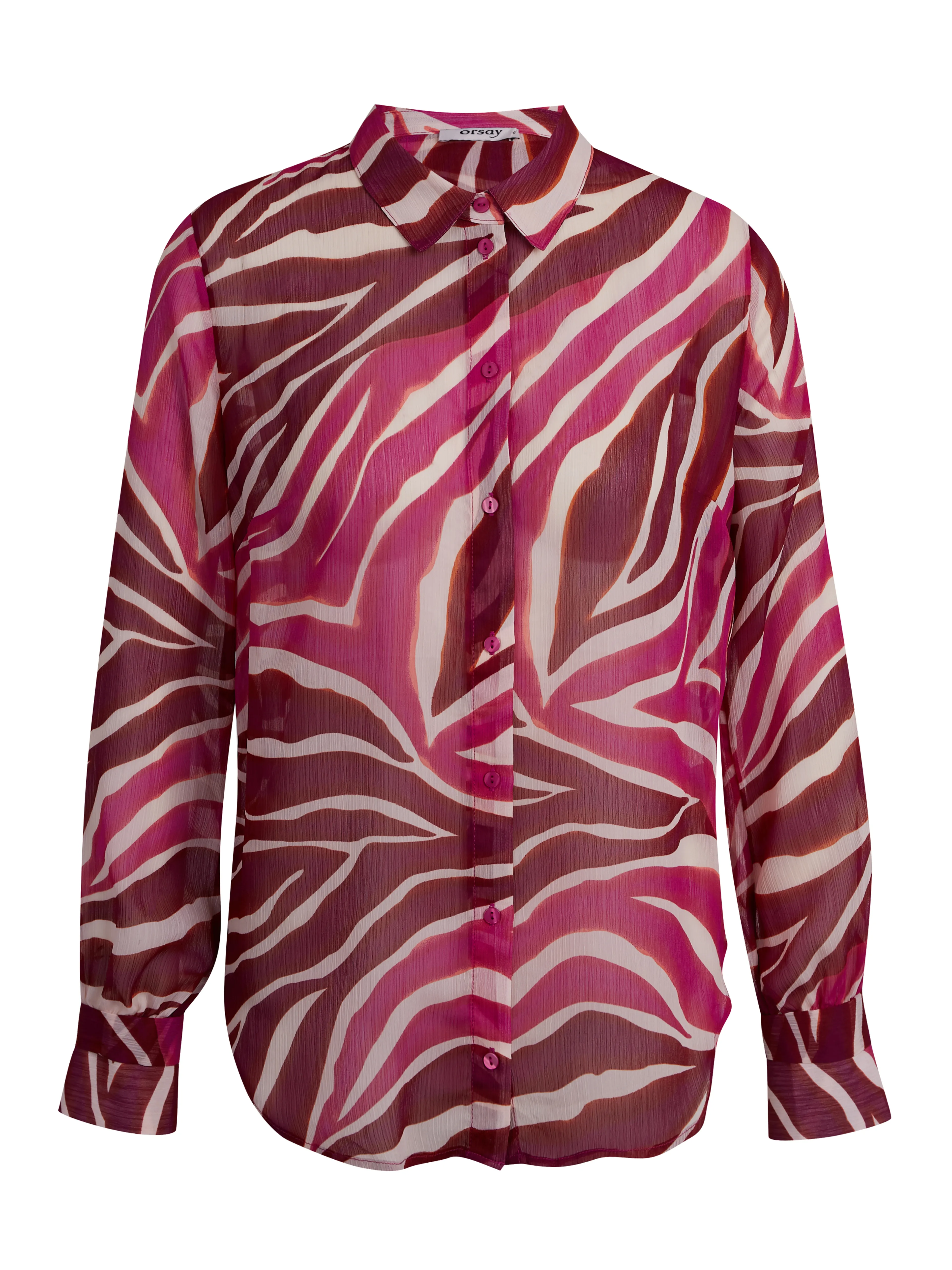 Rosa und burgunderfarbene gemusterte Damenbluse ORSAY