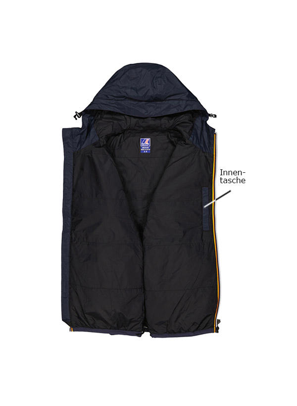 K-WAY, Regenjacke, Regular Fit, Mikrofaser wasserabweisend, dunkelblau