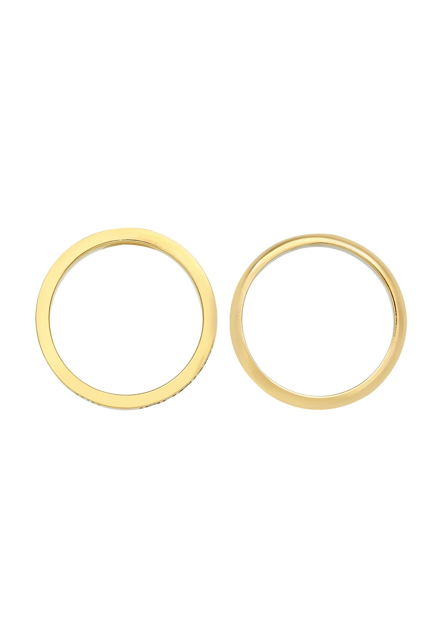 Elli ženski prsten - Memorie set - Basic Trend s kristalima u pozlaćenom 925 sterling srebru