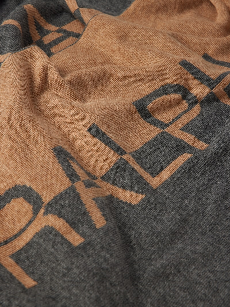 Schal mit Label-Print in anthrazit