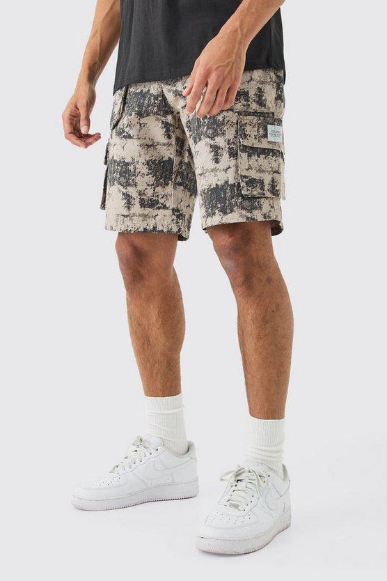 Lockere Camouflage Cargo-Shorts