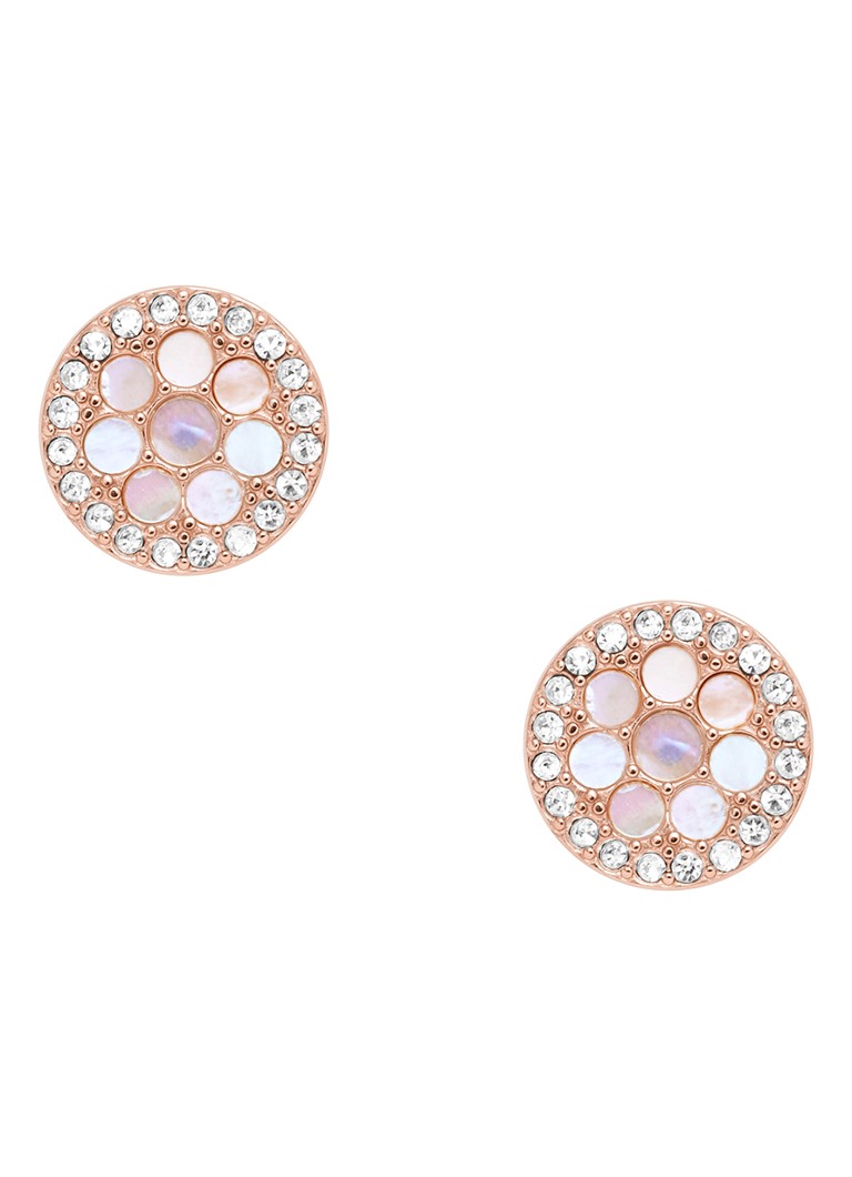 Fossil Ear Studs with Mother-of-Pearl JF02906791