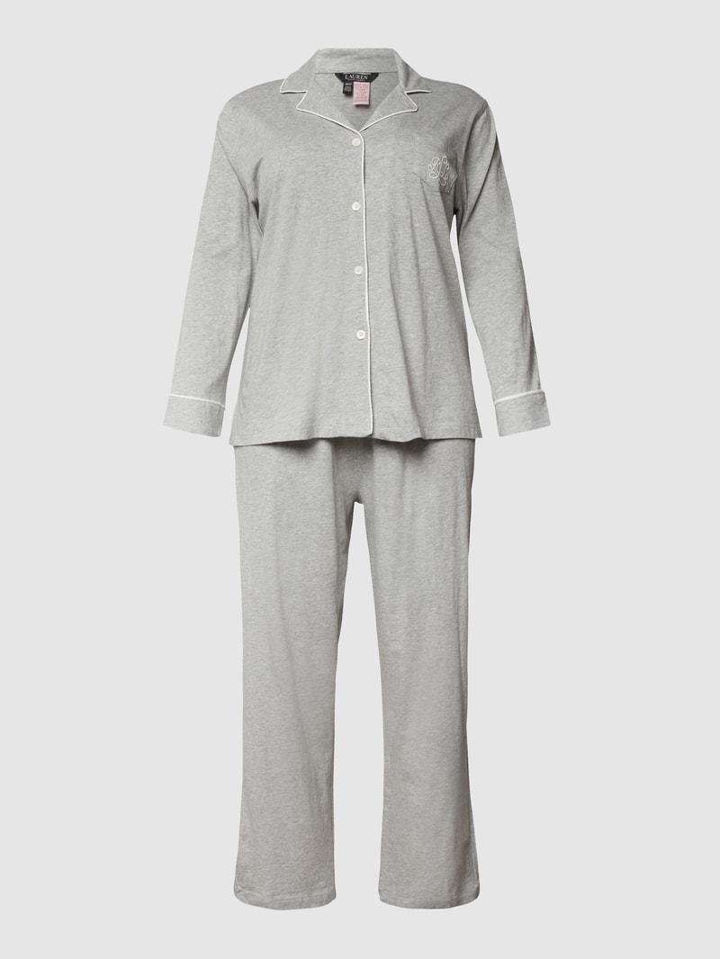 Pyjama mit Brand-Stitching in mittelgrau