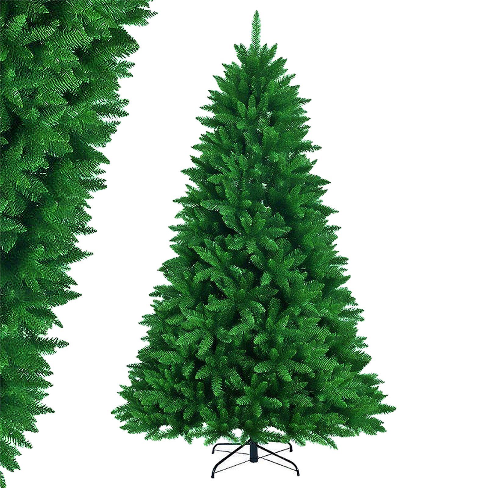 TAB Künstlicher Weihnachtsbaum Tannenbaum mit 100% neu PVC, Künstlicher Christbaum, 180 cm mit 1300 PVC Spitzen und Metallständer, Kein Geruch mit Umweltverträgliche Materialien