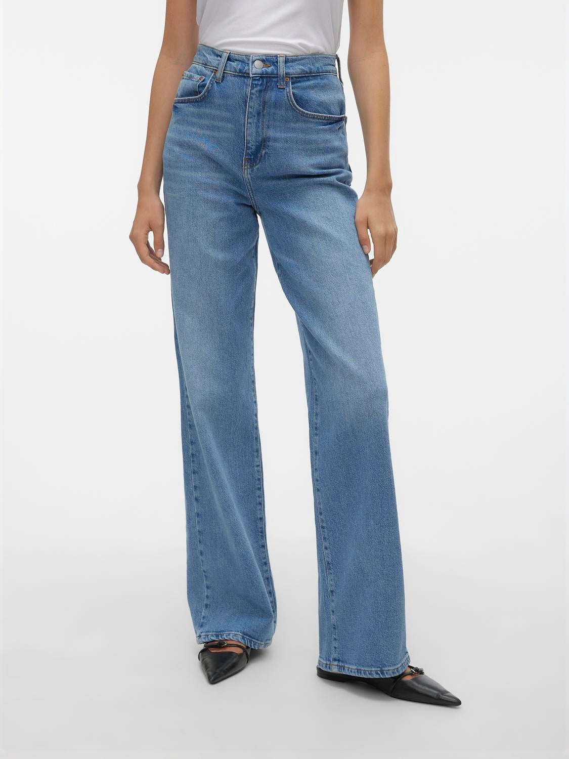 VMREBECCA Super High Rise Weit geschnitten Jeans