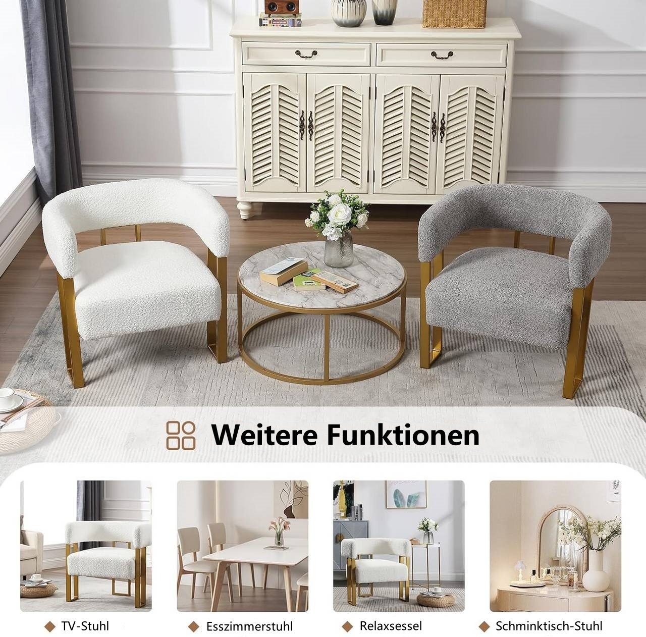 Woltu Relaxsessel (1-St), Loungesessel aus Chenille Polstersessel