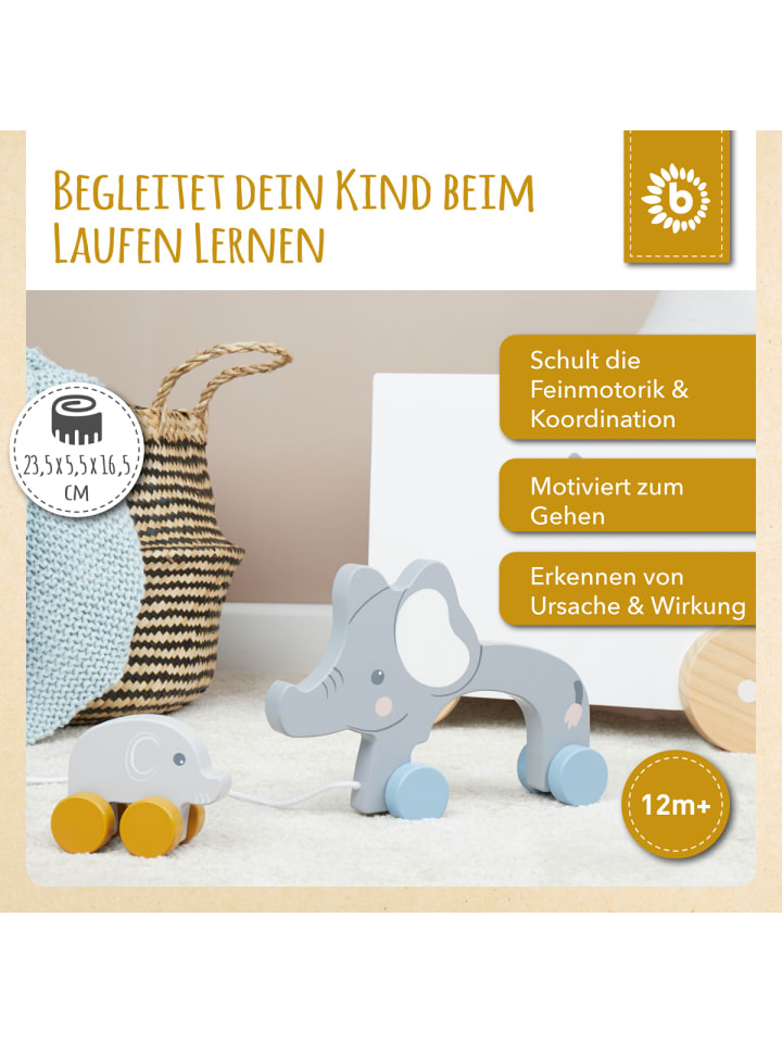 Bieco Spielwaren Nachziehelefanten Holz Tiko - ab 12 Monate in Grau günstig kaufen onesize