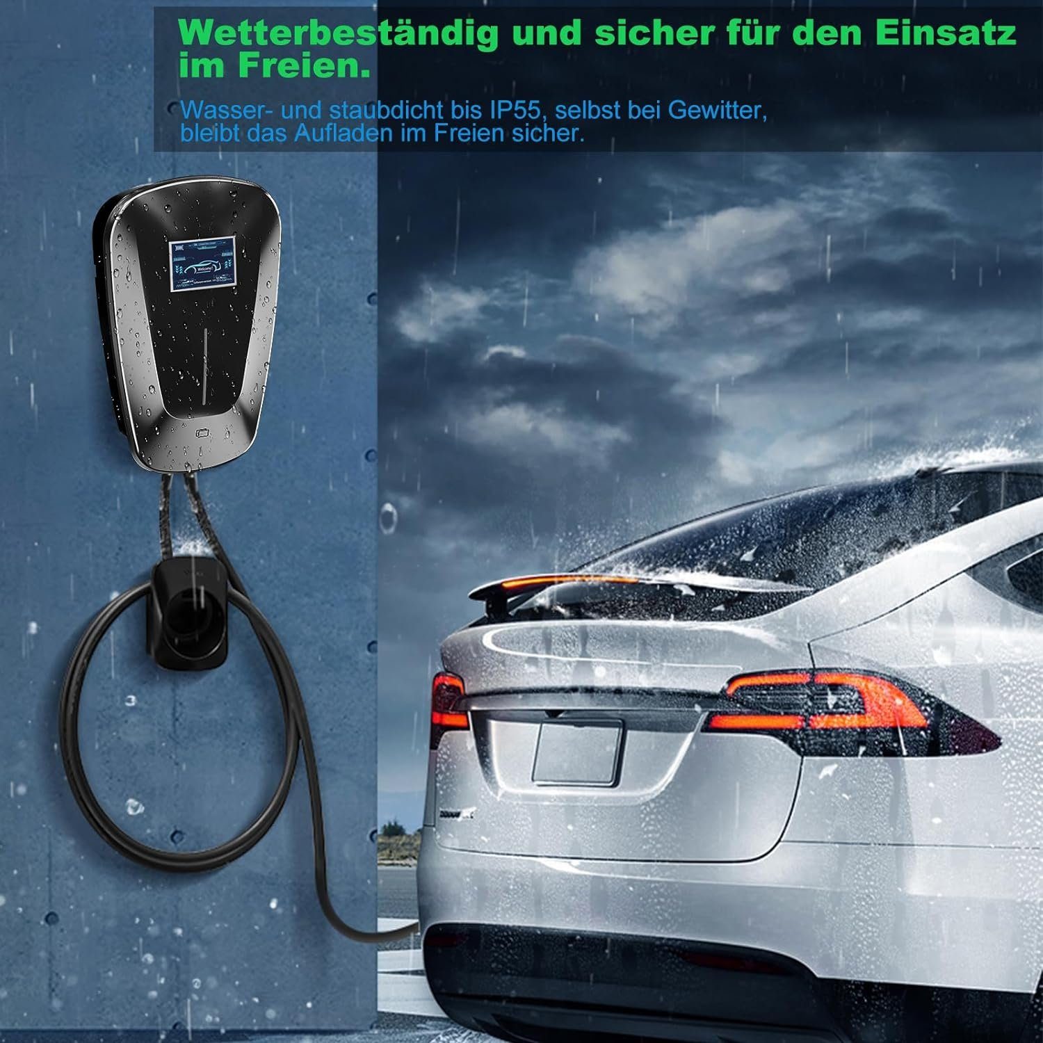 Yaviel Elektroauto-Ladestation EV Chargers Wall Box 7KW 32A Typ 2 Ladekabel Ladestation EV Ladegerät, 5M Ladekabel Ladestationen für Elektrofahrzeuge und Plug-in Hybride