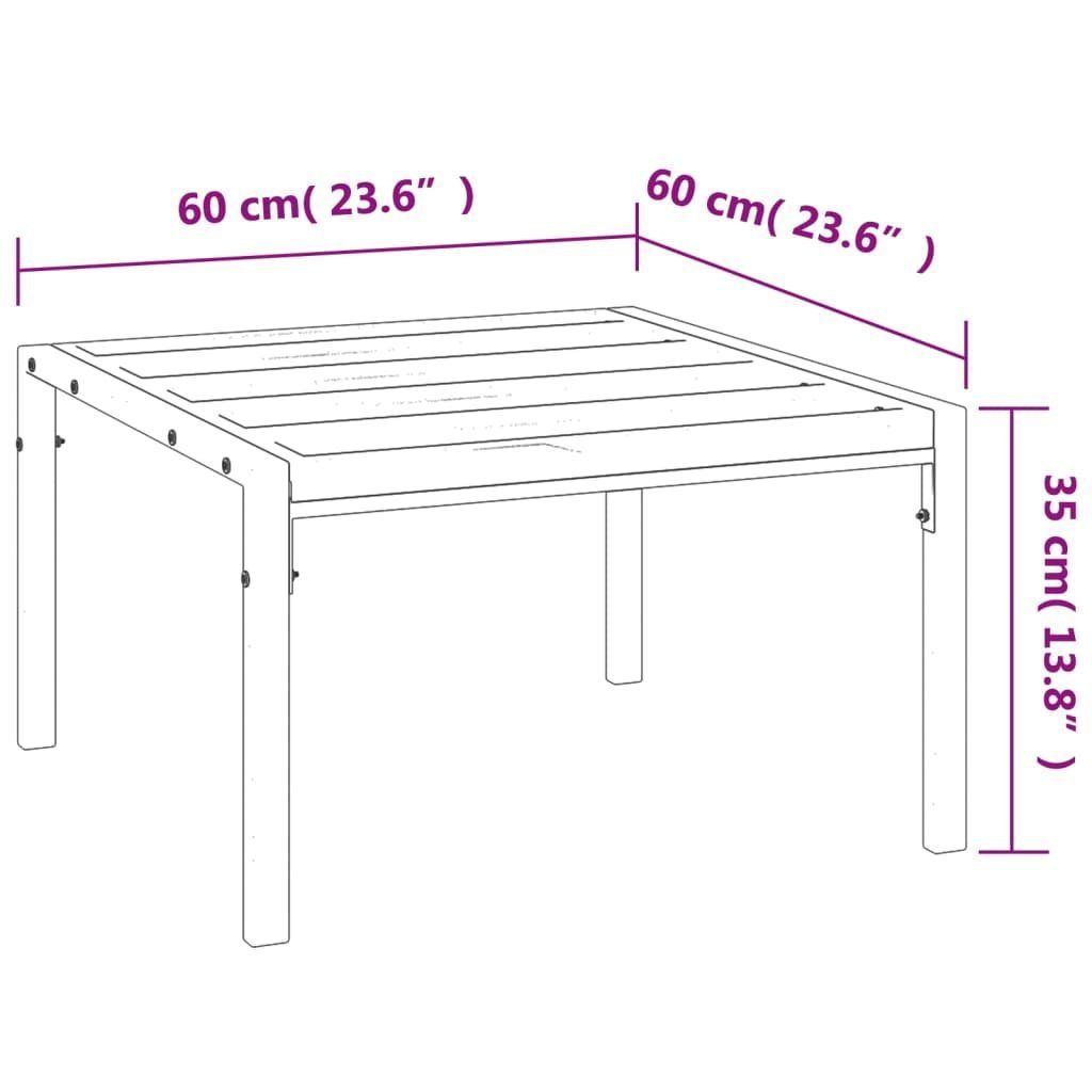 vidaXL Loungesofa Garten-Couchtisch Schwarz 60x60x35 cm Stahl, 1 Teile