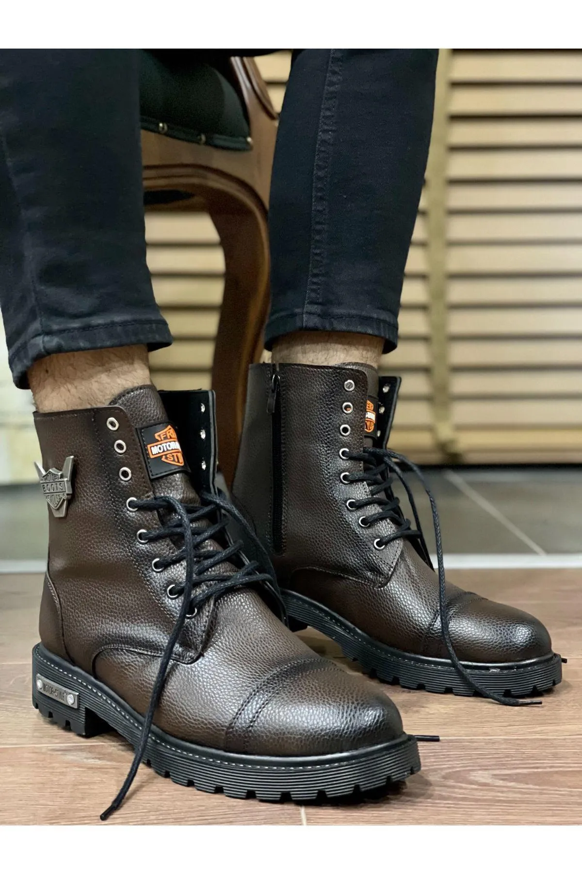 MUGGO  M856 Unisex-Schnürstiefel aus garantiert haltbarem, flexiblem Gummi für den Winter, wasser- und kältebeständig