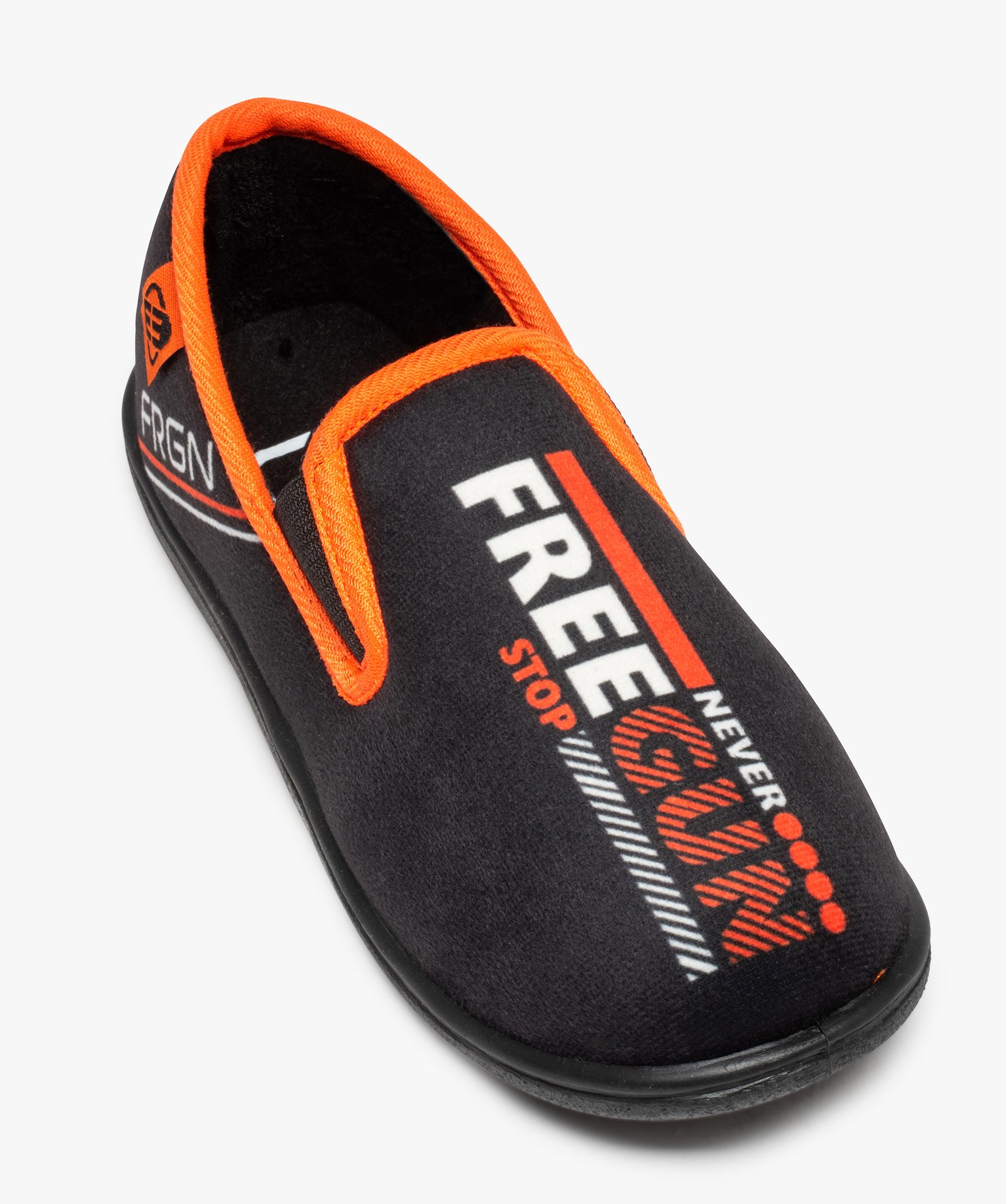 Chaussons Garçon en velours ras imprimé – Freegun noir | GEMO