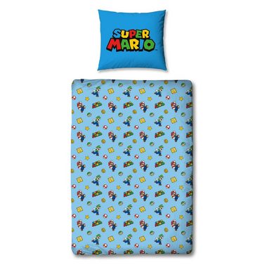 Kinderbettwäsche Flanell-Bettwäsche Super Mario 