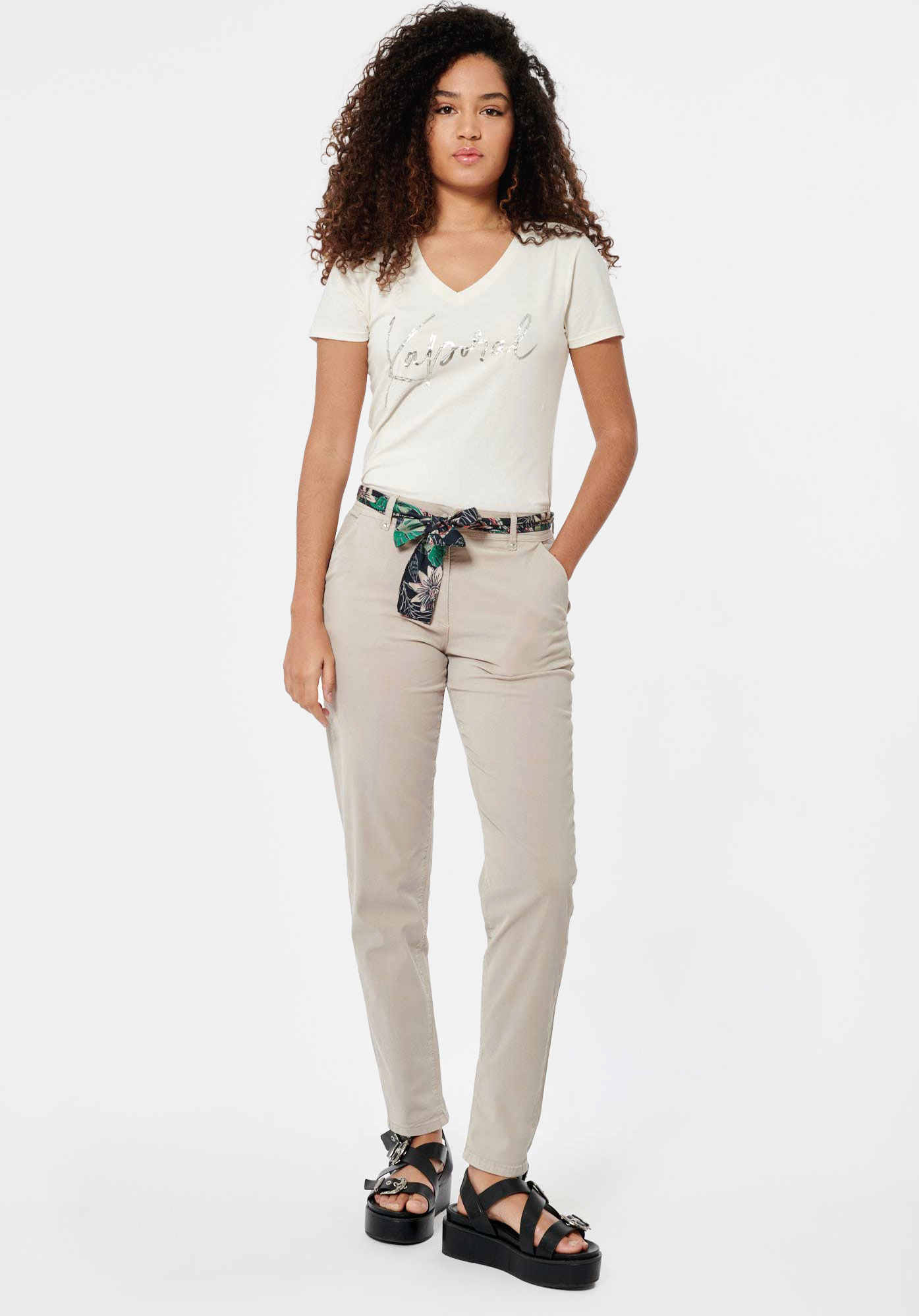 ALBAN  Pantalon beige Femme